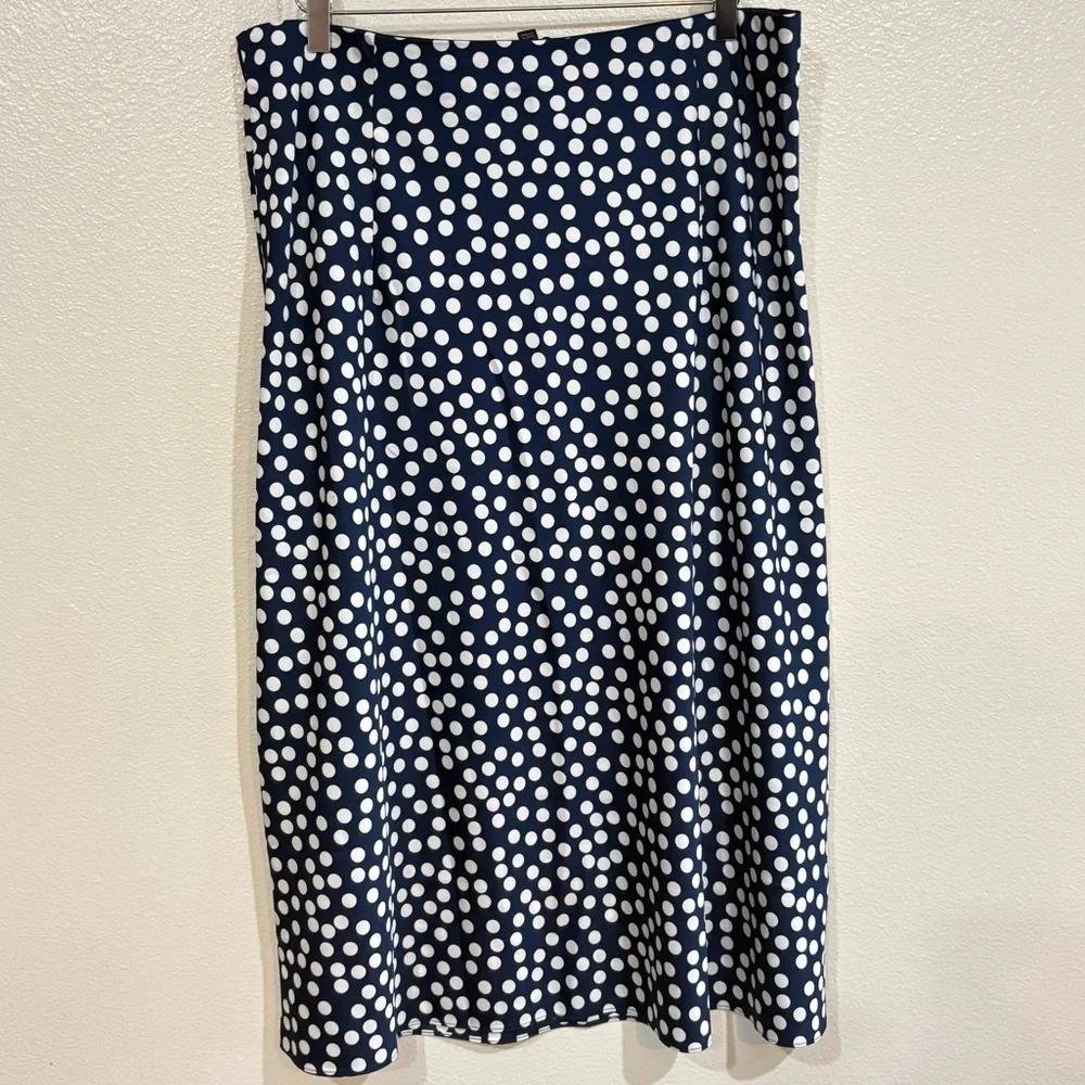 J.Crew Pull-On Silky Slip Skirt in Navy Dots Soft Grunge 1990s Size XL NWT - Picture 5 of 11
